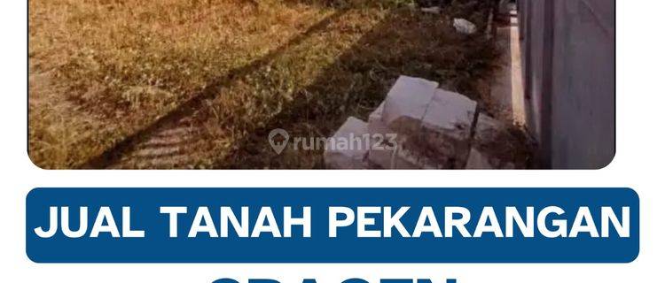 Dijual Lahan Pekarangan Zona Merah Industri,lokasi Sragen,4,5 Hektar,bu 1