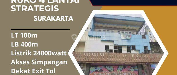 Dijual Ruko Strategis 4 Lantai Luas 100m2 Slamet Riyadi,solo 1