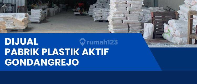 Dijual Pabrik Plastik Aktif Industri,lokasi Gondangrejo,karanganyar 2800m2,Bu  1