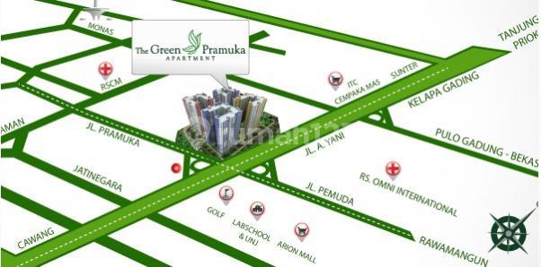 GREEN PRAMUKA SQUARE ROOM KOSONG 2BR HARGA BISA NEGO 1