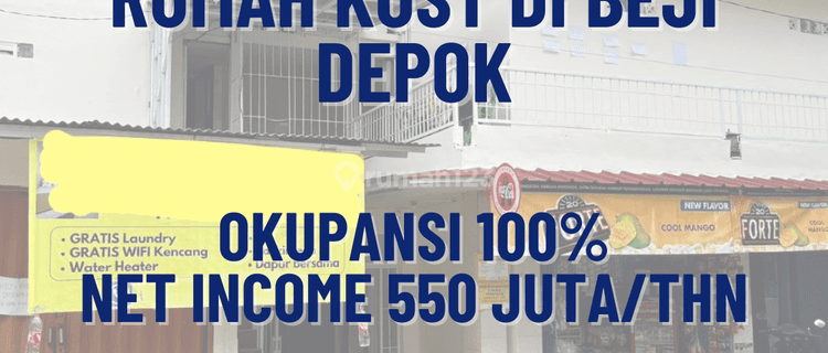 Kost 3 Lantai Okupansi 100 Dijual Cepat di Beji, Depok 1