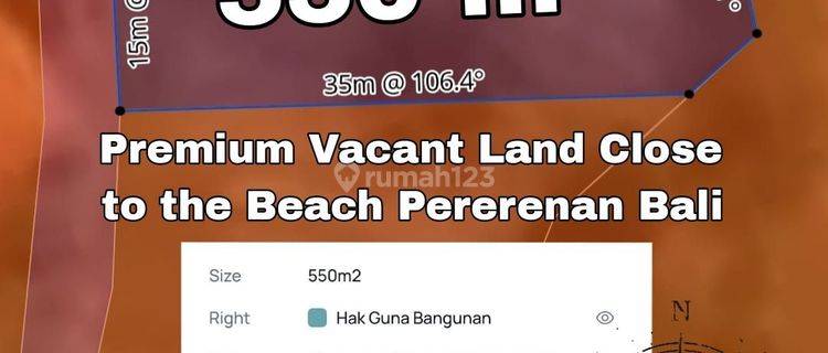 Premium Vacant Land Close to the Beach Pererenan Bali 1