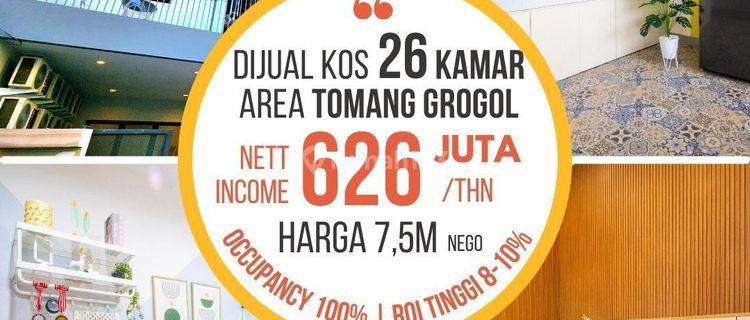 Rumah Kost Dijual Di Tomang Jakarta Barat 26 Kamar Full Penghuni Selangkah Ke Mall Ciputra 1