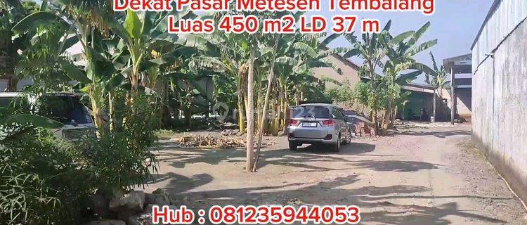 Tanah Disewakan, 450 M2 Ld 37 M SHM di Jl Raya Meteseh Dekat Pasar Kec Tembalang Semarang Timur 1