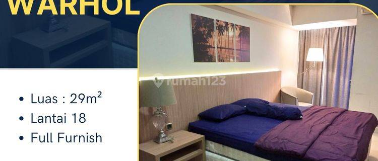 DISEWAKAN APARTEMEN WARHOL TYPE STUDIO LT 18 FURNISHED 1