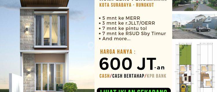 Rumah Murah 2 Lantai Bisa KPR Surabaya Timur Rungkut Dekat MERR 1