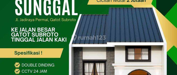 Rumah Double Dinding Dekat Manhattan Mall Gatot Subroto di jln jadiraya, Medan Sunggal 1