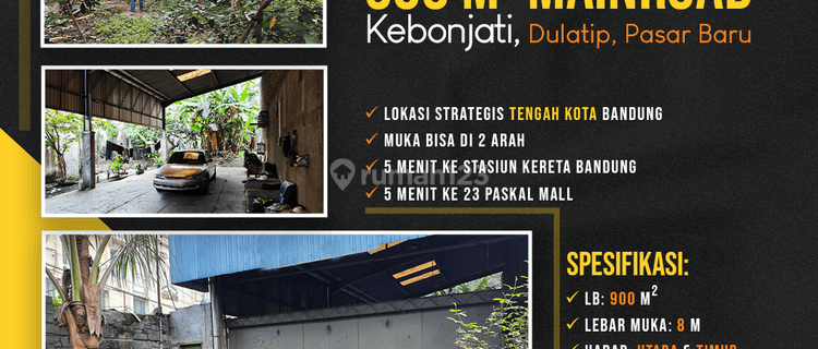 Kavling Tengah Kota Bandung 900 M2 Mainroad Kebonjati, Dulatip 1