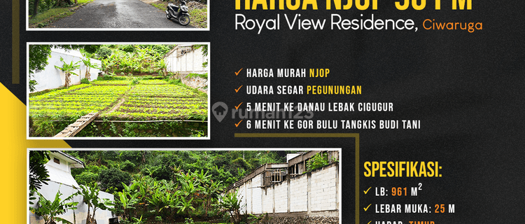 Kavling 961 M2 Harga Njop Royal View Residence, Ciwaruga 1