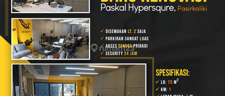 Co Working Space 1 Lantai 75 M Baru Renovasi Ruko Paskal Hypersquare, Paskal 23 Mall, Pasirkaliki, Bandung 1