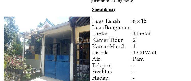 Dijual Rumah Alam Raya Jurumudi Tangerang 1