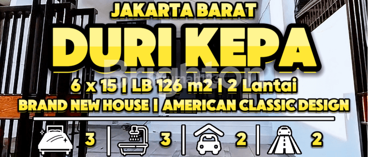 Rumah Design American Classic lebar 6 di Duri Kepa, Jakarta Barat. siap huni, Lokasi strategis di Pusat Kuliner 1