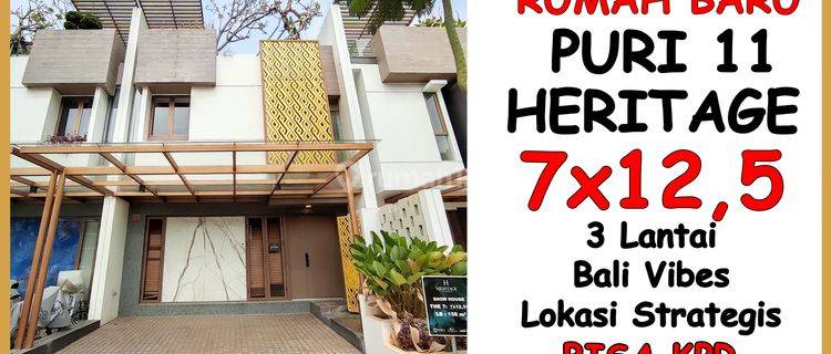 Rumah Tropical Minimalis 7x12,5 2 Lantai . Bisa Cash Cicilan Atau Kpr . Puri 11 Heritage . 1