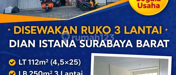 For Rent 3-Storey Shop House Dian Istana West Surabaya [758] 1