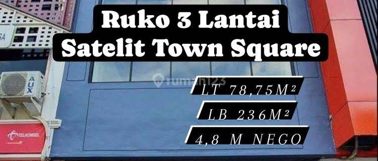 Ruko 3 Lantai Satelit Town Square Hadap Jalan Raya Ramai [291]
 1