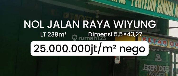 Rumah Usaha Hitung Tanah Nol Jalan Raya Wiyung Strategis [455]
 1