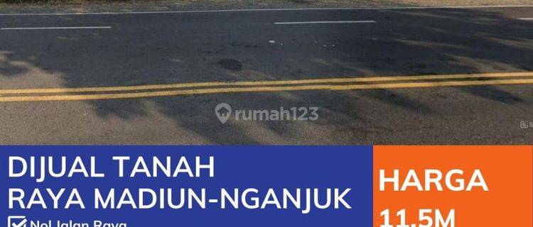 Langka Harga Termurah Tanah Nol Jalan Raya Madiun Nganjuk [505] 1