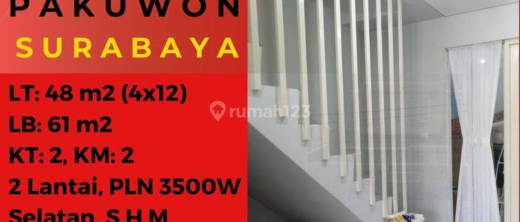 Rumah 2 Lantai Bagus Semi Furnished SHM di Grand Pakuwon Surabaya, Surabaya 1