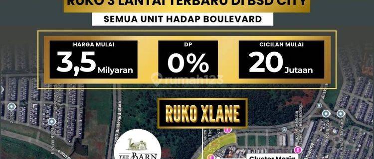 Ruko Xlane 3lantai Bsd City Lokasi Strategis &Happening 3,5m dp0  1