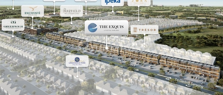 The Exquis Ruko, Newest Ruko in BSD City, Direct Parking, 3.2M Facing Boulevard. 1