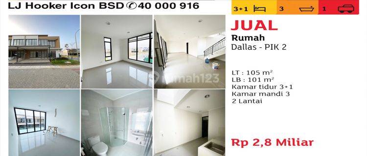 Rumah 2 Lantai Baru Hook di Cluster Dallas PIK 2 1