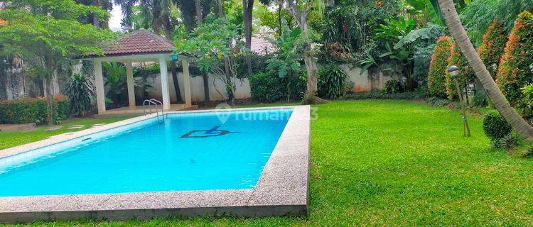 For Rent, Good House At Kemang Selatan, 5BR, Swimming Pool, Big Garden 1