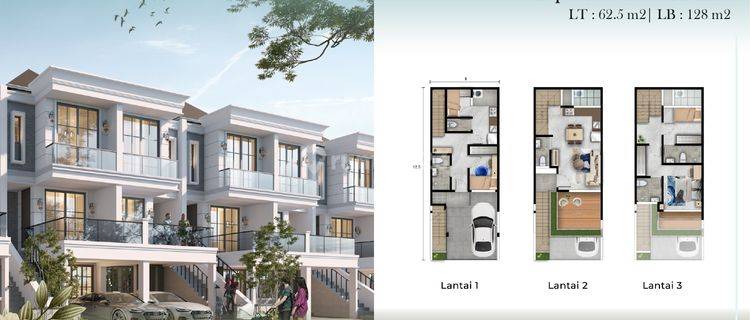 Rumah 3 Lantai Baru Unfurnished SHM di Pantai Indah Kapuk pik , Jakarta Utara 1