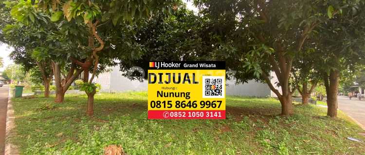 Dijual Tanah Kavling Hook Luas 268m2 Keamanan 24 Jam, Bebas Banjir Akses Langsung Tol Tambun, Grand Wisata Bekasi 1