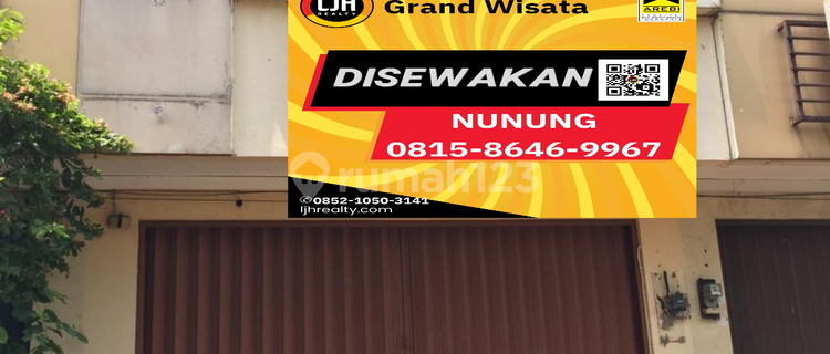 For Rent: 2-Story Grand Wisata Shop House Ready to Use, Suitable for Office or Business, Direct Access to Tambun Toll Road, Grand Wisata Bekasi. 1