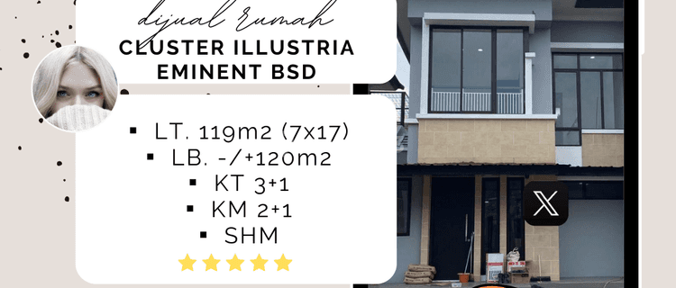 Rumah Baru 2 Lantai Bagus SHM di Cluster Illustria Eminent Bsd, Tangerang 1