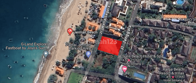 Tanah 2.000 m² di Pantai Jerman, Kuta Badung SHM  1