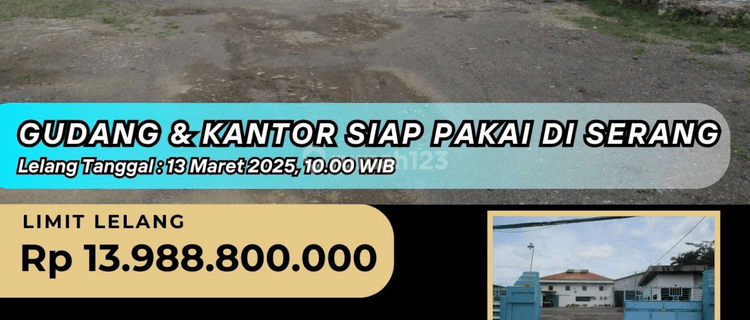 Dijual Lelang Gudang Dan Kantor Siap Pakai Daerah Unyur - Serang Banten 1