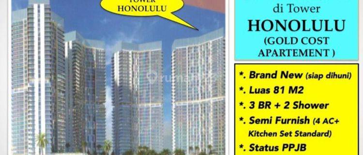 Apartemen Gold Coast Pantai Indah Kapuk Unfurnished 3br 1