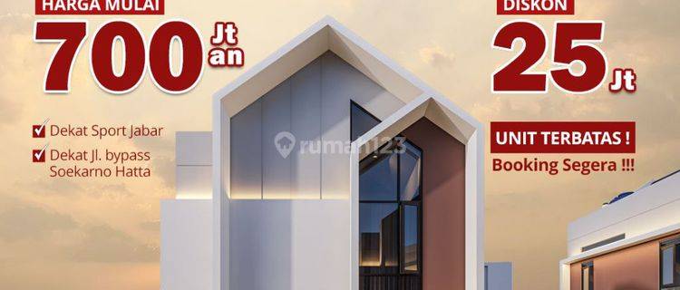 Rumah 2 Lantai Gaya Scandinavian Mulai 700jt An Dekat Sport Jabar, Kota Bandung Rumah Baru SHM - Sertifikat Hak Milik 1