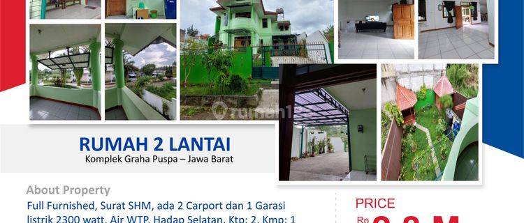 Dijual Rumah 2 Lantai Dikomplek Graha Puspa 1