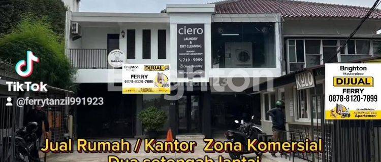 RUMAH / KANTOR ZONA KOMERSIAL DUA SETENGAH LANTAI KEMANG JAKARTA SELATAN 1