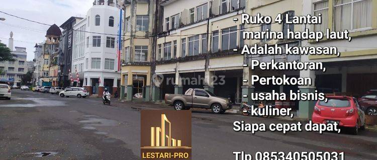 Di Jual Murah Ruko Marina Hadap Laut, Ruko 4 Lantai 1