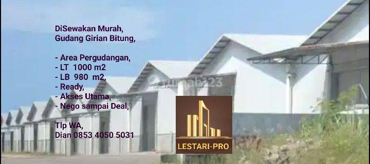 Disewakan Murah Gudang Girian Bitung, Area Pergudangan, Ready 1