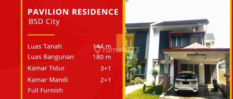 Dijual Cepat Rumah Cantik Siap Huni Tinggal Bawa Koper, Cluster Pavilion Residence Bsd City 1