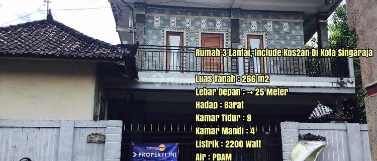 Rumah 3 Lantai Include Kamar Kos2an Di Kota Singaraja 1