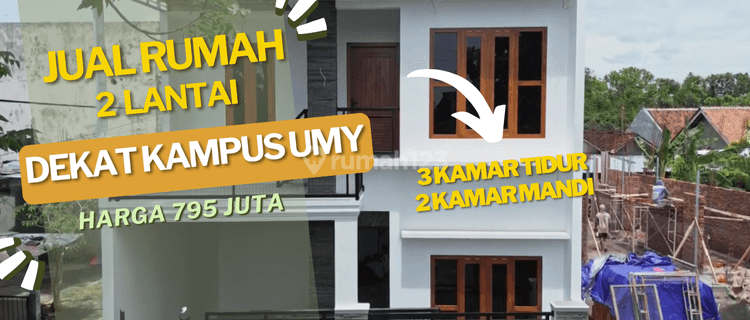  Jual Rumah Jogja 2 Lantai Murah Dekat Umy Bantul Super Strategis 50 Meter Ke Jalan Utama 1