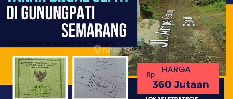 Dijual Murah Tanah SHM Luas 144 m Di Gunung Pati Semarang  1