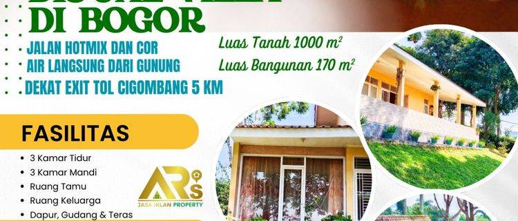 Dijual Villa Di Cigombong Bogor View City Light Gunung Gede & Gunung Pangrango  1