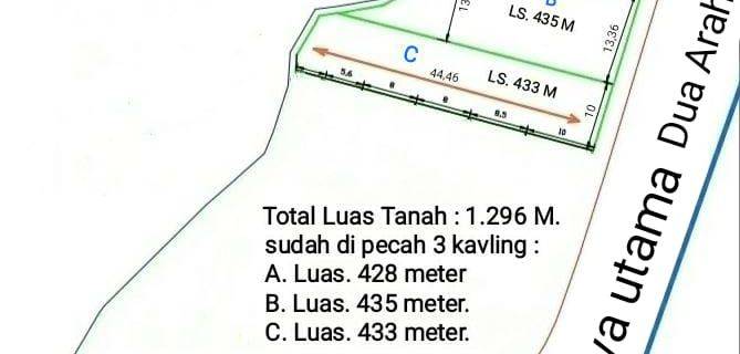 Dijual Kavling Depok Murah Dan Strategis 1300m2 Harga 18jt m 1