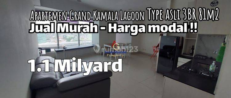 DIJUAL RUGI APARTEMEN GRAND KAMALA LAGOON 3BR BEKASI 1