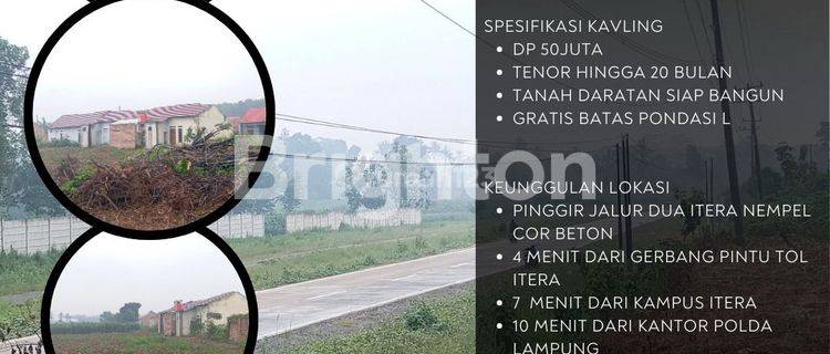 KAVLING RUKO PINGGIR JALAN JALUR 2 ITERA 1