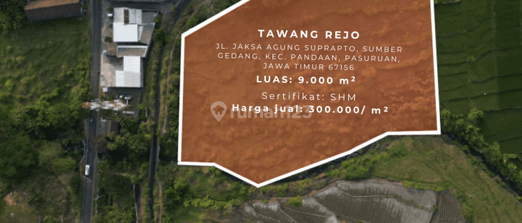 Tanah di Desa Kemisik Jl. Jaksa Agung Suprapto, Sumber Gedang, Kec. Pandaan, Pasuruan, Jawa Timur 67156, Pasuruan SHM 9.000 m² 1