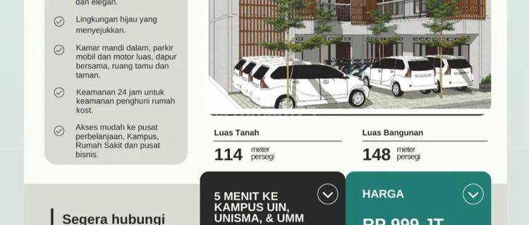 Taanah Dekat Kampus Uin Merjosari Kota Malang Cocok Bangun Kost 1