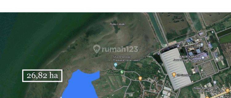 Dijual Kavling Tanah Rembang Jawa Tengah26.82 Ha Shm 1