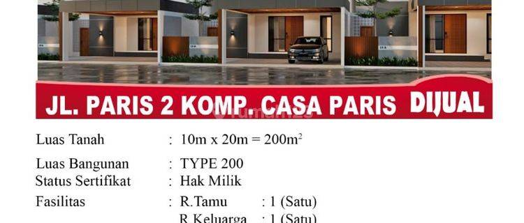 Di Jual Rumah Type 200 Jl. Paris 2 Komp. Casa Paris, Pontianak Indonesia 1